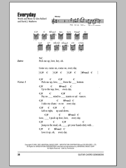 page one of Everyday (Guitar Chords/Lyrics)