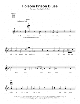 page one of Folsom Prison Blues (Ukulele)