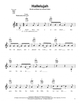 page one of Hallelujah (Ukulele)