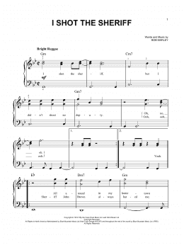 page one of I Shot The Sheriff (Easy Piano)