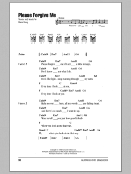 page one of Please Forgive Me (Guitar Chords/Lyrics)