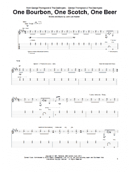 page one of One Bourbon, One Scotch, One Beer (Guitar Tab)