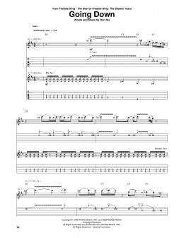 page one of Going Down (Guitar Tab)