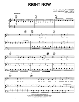 page one of Right Now (Piano, Vocal & Guitar Chords (Right-Hand Melody))