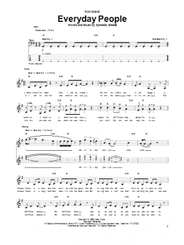 page one of Everyday People (Bass Guitar Tab)