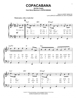 page one of Copacabana (At The Copa) (Easy Piano)