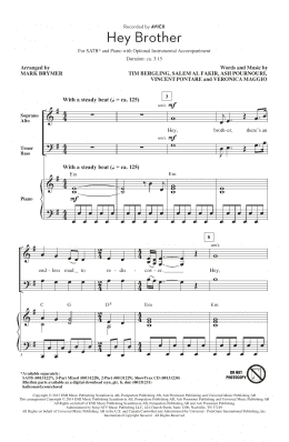 page one of Hey Brother (SATB Choir)