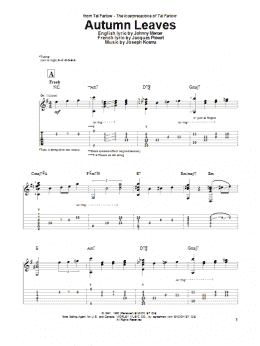 page one of Autumn Leaves (Guitar Tab)