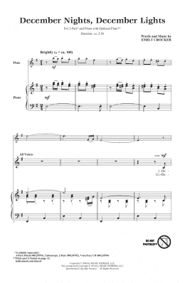 page one of December Nights, December Lights (Unison Choir)