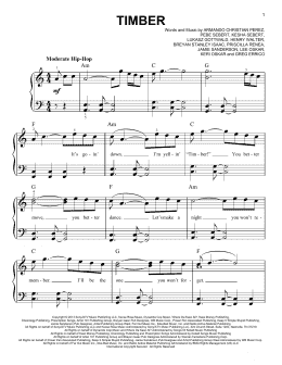 page one of Timber (Easy Piano)