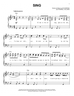 page one of Sing (Easy Piano)