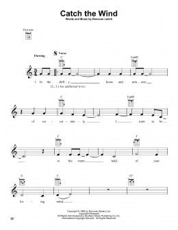 page one of Catch The Wind (Ukulele)