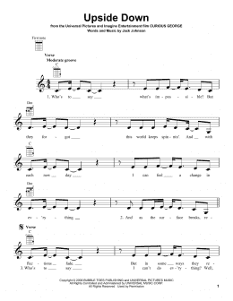 page one of Upside Down (Ukulele)