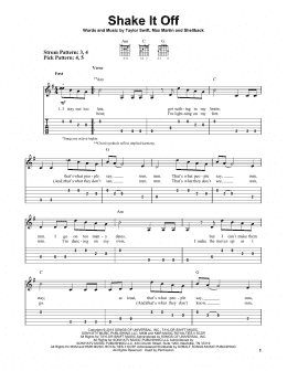 page one of Shake It Off (Easy Guitar Tab)