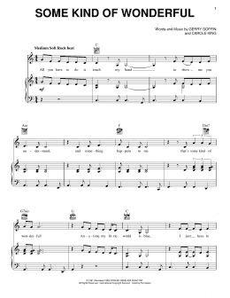 page one of Some Kind Of Wonderful (Piano, Vocal & Guitar Chords (Right-Hand Melody))