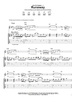 page one of Runaway (Guitar Tab)