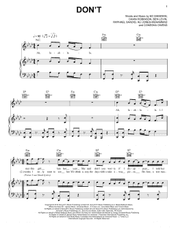 page one of Don't (Piano, Vocal & Guitar Chords (Right-Hand Melody))