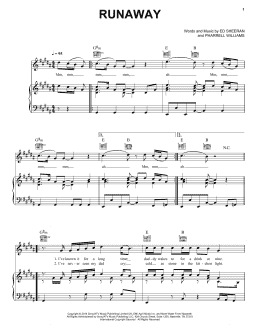 page one of Runaway (Piano, Vocal & Guitar Chords (Right-Hand Melody))