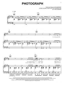 page one of Photograph (Piano, Vocal & Guitar Chords (Right-Hand Melody))