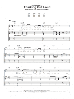 page one of Thinking Out Loud (Guitar Tab)