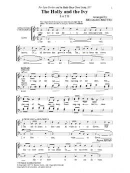 page one of The Holly And The Ivy (SATB Choir)