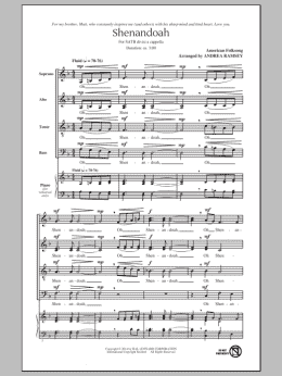 page one of Shenandoah (SATB Choir)