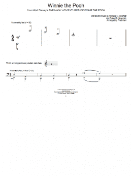 page one of Winnie The Pooh (from The Many Adventures Of Winnie The Pooh) (Educational Piano)