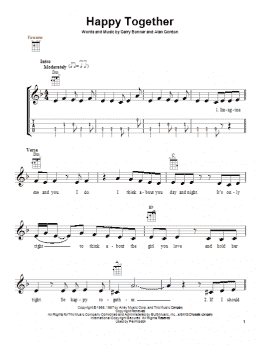 page one of Happy Together (Ukulele)