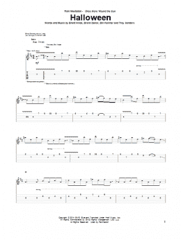 page one of Halloween (Guitar Tab)