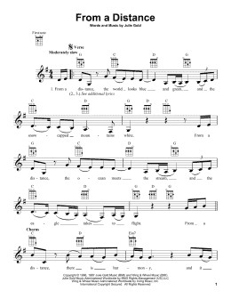 page one of From A Distance (Ukulele)