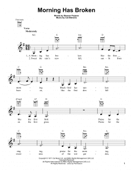 page one of Morning Has Broken (Ukulele)