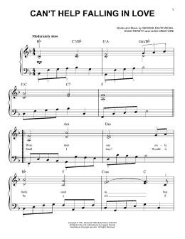 page one of Can't Help Falling In Love (Easy Piano)