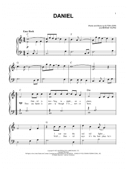 page one of Daniel (Easy Piano)