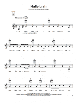 page one of Hallelujah (Ukulele)