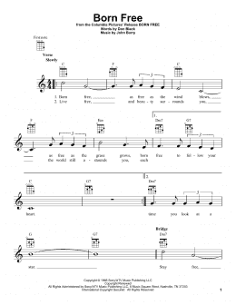 page one of Born Free (Ukulele)