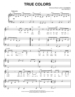 page one of True Colors (Piano & Vocal)