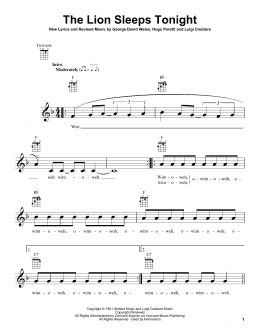 page one of The Lion Sleeps Tonight (Ukulele)