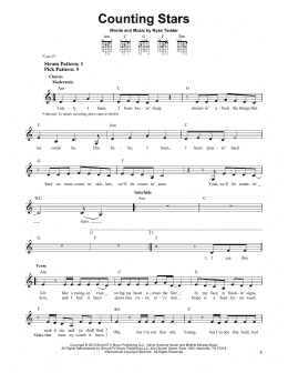 page one of Counting Stars (Easy Guitar)