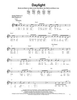 page one of Daylight (Easy Guitar)