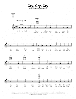 page one of Cry, Cry, Cry (Ukulele)