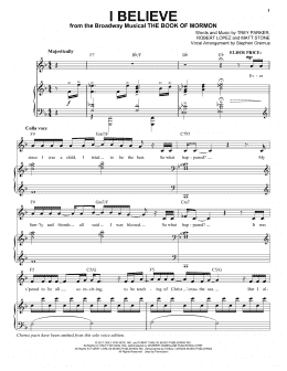 page one of I Believe (Piano & Vocal)