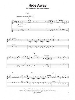 page one of Hide Away (Guitar Tab (Single Guitar))