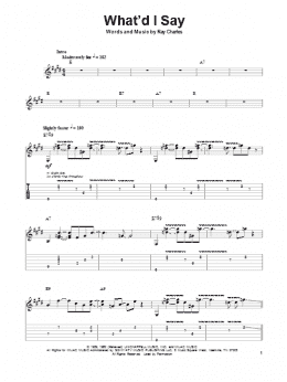 page one of What'd I Say (Guitar Tab (Single Guitar))