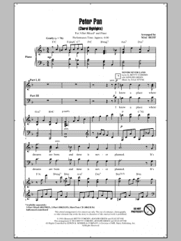 page one of I Won't Grow Up (3-Part Mixed Choir)