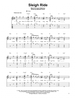 page one of Sleigh Ride (Easy Guitar Tab)