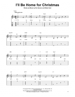 page one of I'll Be Home For Christmas (Easy Guitar Tab)