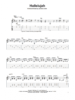 page one of Hallelujah (Solo Guitar)