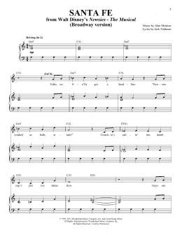 page one of Santa Fe (Piano & Vocal)