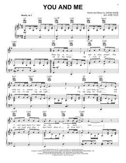 page one of You And Me (Piano, Vocal & Guitar Chords (Right-Hand Melody))