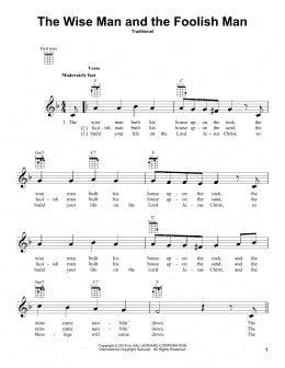 page one of The Wise Man And The Foolish Man (Ukulele)